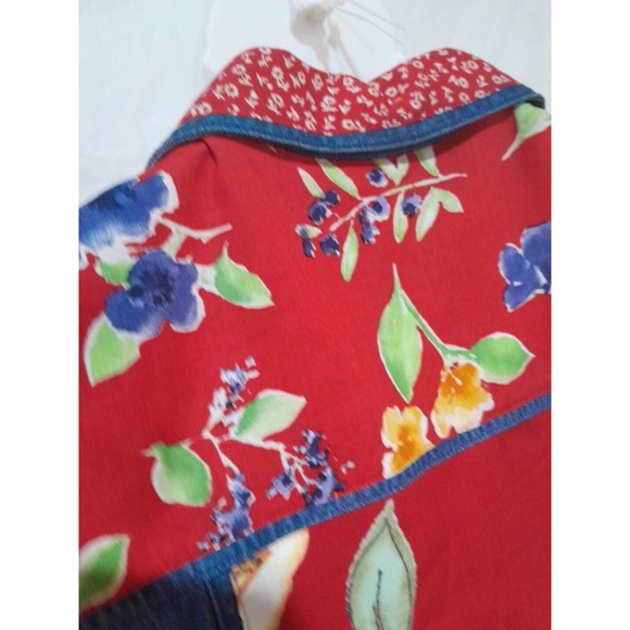 Vintage Denim And Floral Vest, Stonebridge, Sz 14 Hong Kong - Picture 6 of 8